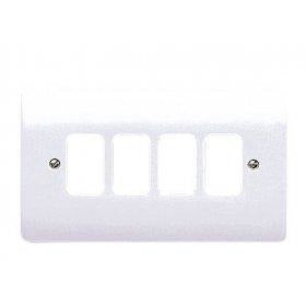 MK Grid Moulded White Front plate - Trade Angel