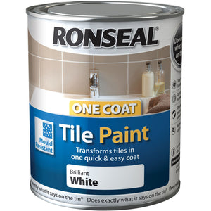 Ronseal - One Coat Tile Paint White Gloss - 0.75L