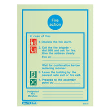 Load image into Gallery viewer, A Range of Photoluminescent Fire Action Safety Signage - Trade Angel