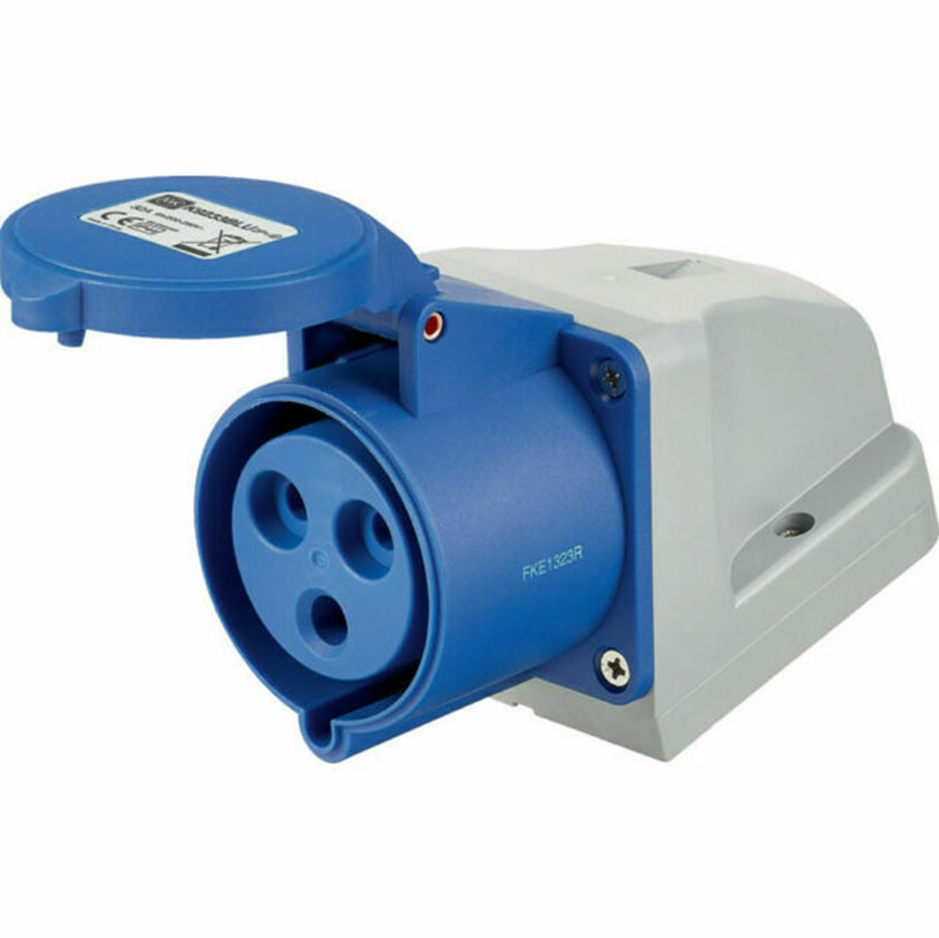 240v 16 Amp 3 Pin MK Commando Socket - Blue - IP44 – Trade Angel