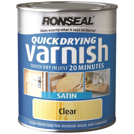 Ronseal Quick Dry Varnish Satin 0.75l Trade Angel