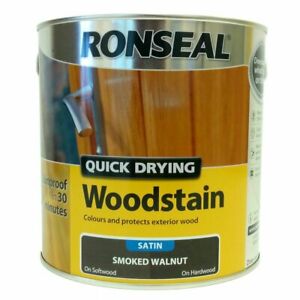 Ronseal - Quick Dry Woodstain - Satin Smoked Walnut - 2.5l