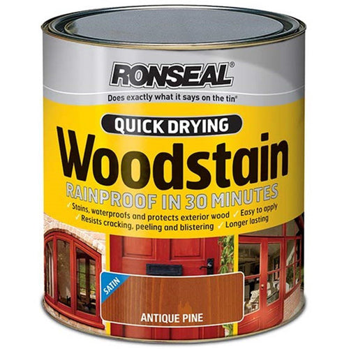 Ronseal - Quick Drying Woodstain - Satin Deep Mahogany - 750ml