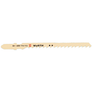 Jigsaw blades - wood/PVC curved fast clean cut - 69mm length, 4mm tooth separation - 1.25mm blade thickness -  pack of 5 - Trade Angel
