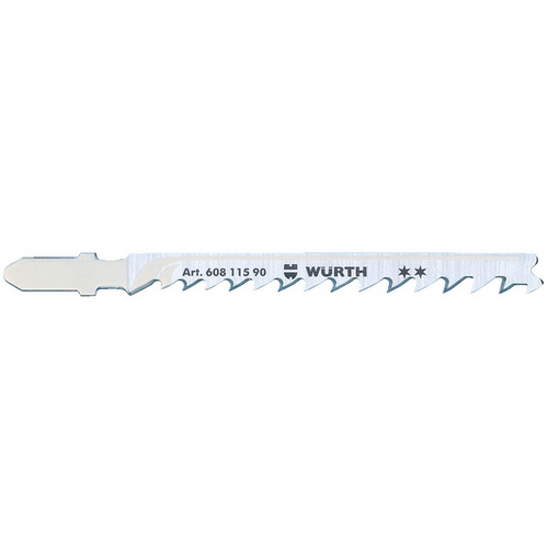 Jigsaw blades - wood/PVC straight fast clean cut -75mm length, 4.0-5.2mm tooth separation - 1.35mm blade thickness -  pack of 5 - Trade Angel