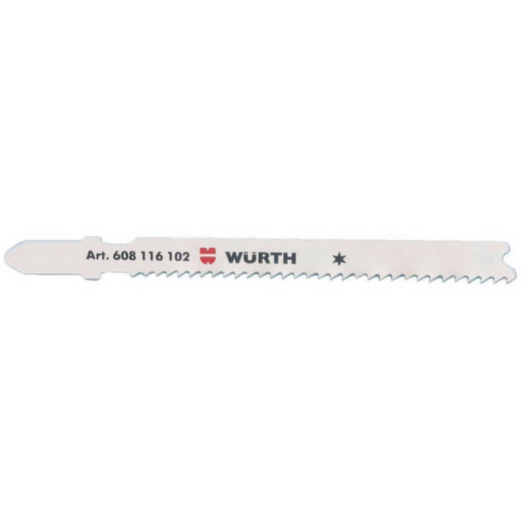 Jigsaw blades - wood straight fast cut - 66mm length, 1.9-2.3mm tooth separation - 1.0mm blade thickness -  pack of 5 - Trade Angel