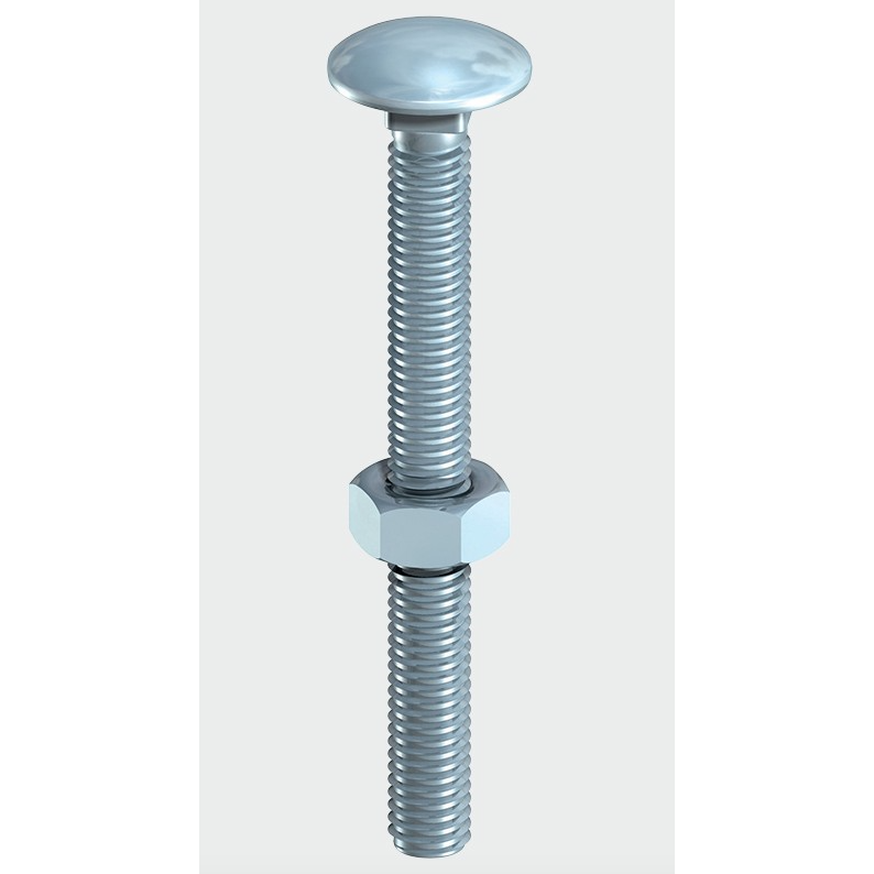 BZP Carriage Bolt & Hex Nut - Trade Angel