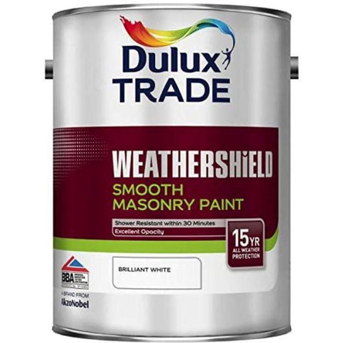 Dulux Trade Weathershield Smooth Masonry 5L (Pre-Mix) Brilliant White