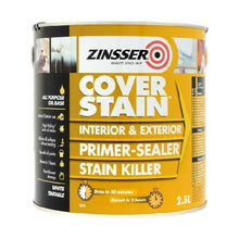 Load image into Gallery viewer, Zinsser Cover Stain - Interior &amp; Exterior Primer Sealer Stain Killer