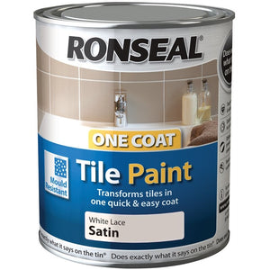 Ronseal - One Coat Tile Paint White Satin - 0.75L