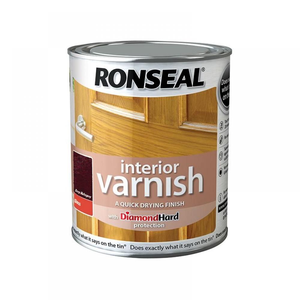 Ronseal - Interior Varnish Gloss Deep Mahogany 0.75l