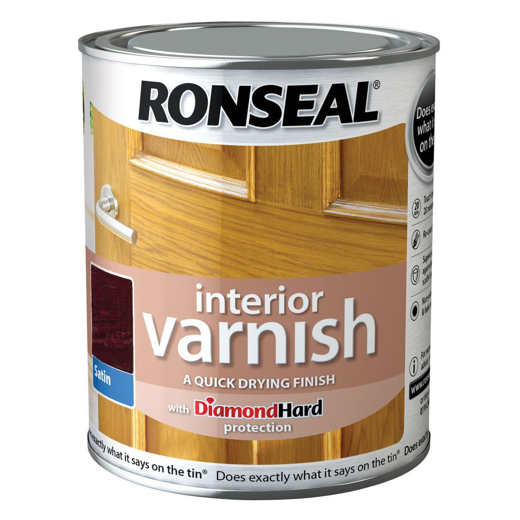 Ronseal - Interior Varnish Satin Deep Mahogany 0.75l