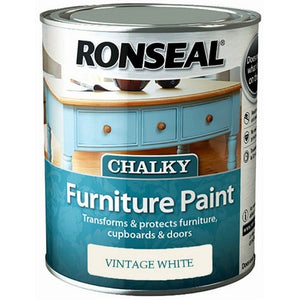 Ronseal - Chalky Furniture Paint Vintage White - 0.75L